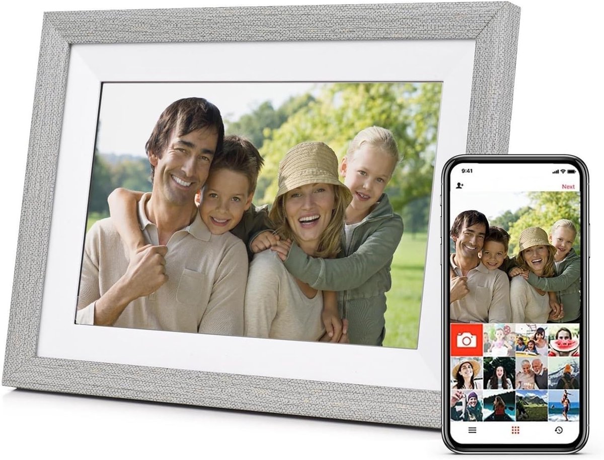 Digitale Fotolijst - Cloud Weergave - Herinneringen Delen - 16GB Opslag - 101 Inch Scherm - Wit