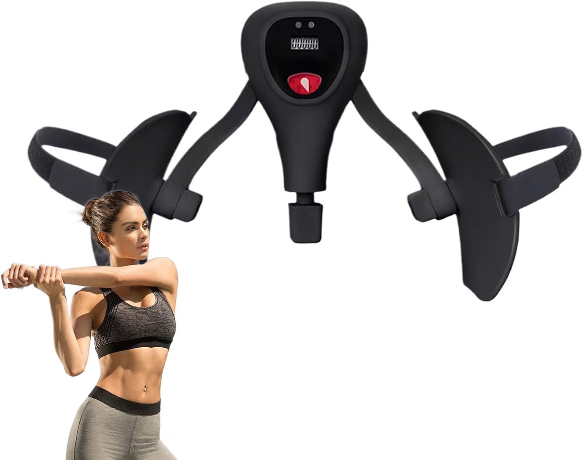 Dijspiertrainer - Verstelbare versterker - Thuis sporten - Met displayteller - 33 x 25.5 cm - Zwart