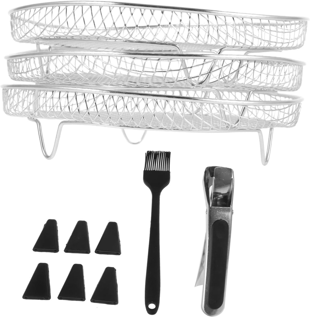 Stapelrek Airfryer - Oven Accessoire - Dubbel Koken - Stapelbaar Ontwerp - 3 Lagen - Diverse Kleuren