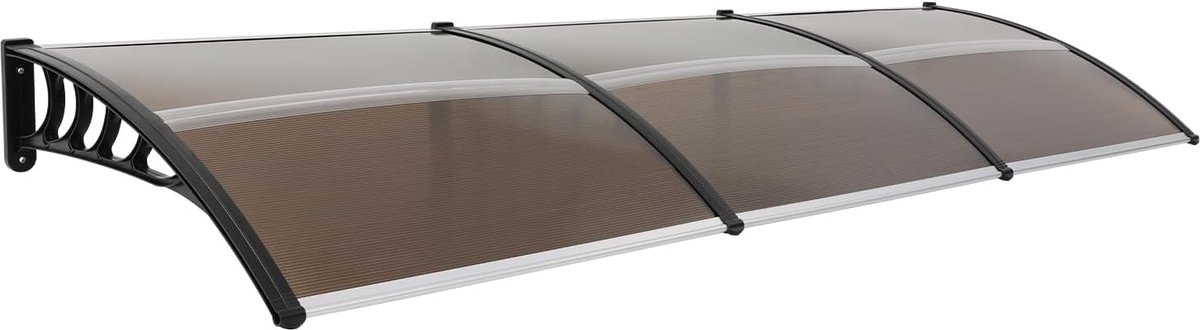 Buitenluifel - Overkapping Deur - Weer Bescherming - Aluminium Polycarbonaat - 90 x 300 cm - Bruin