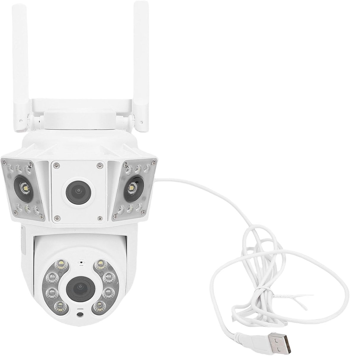 Outdoor Beveiligingscamera - Woonhuis Camera - Huisbewaking - Slimme Dubbele Lens - 2MP Resolutie - Wit