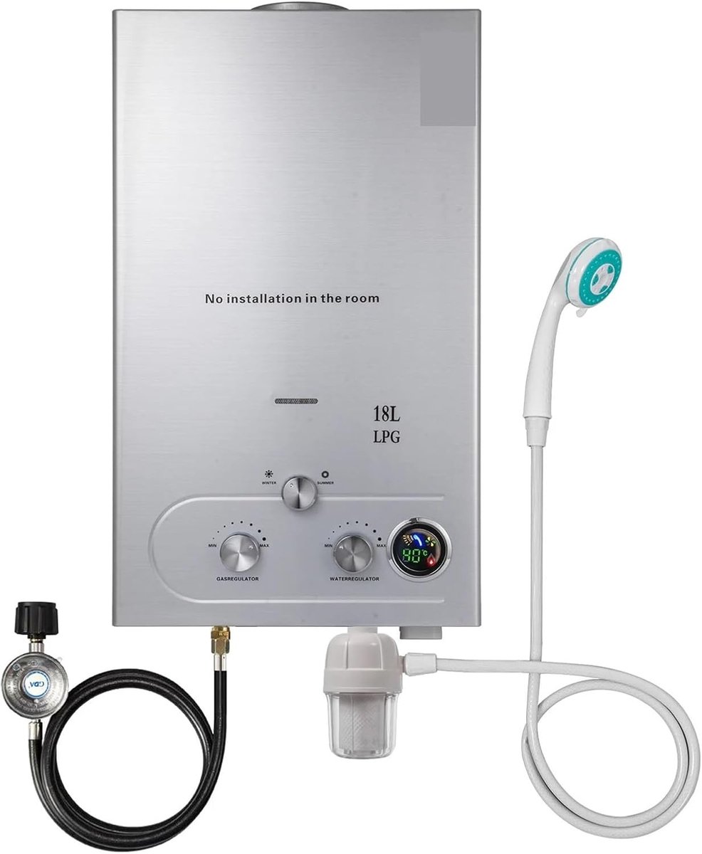 Tankloze Boiler - Directe Verwarming - Warm Water - Propaan Gas Aangedreven - 10 Liter