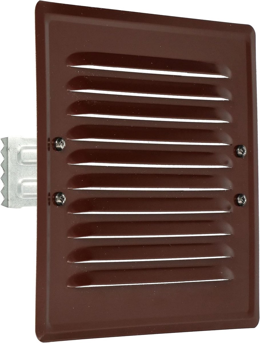 Metalen ventilatierooster met insectenhor 165x165 mm Bruin
