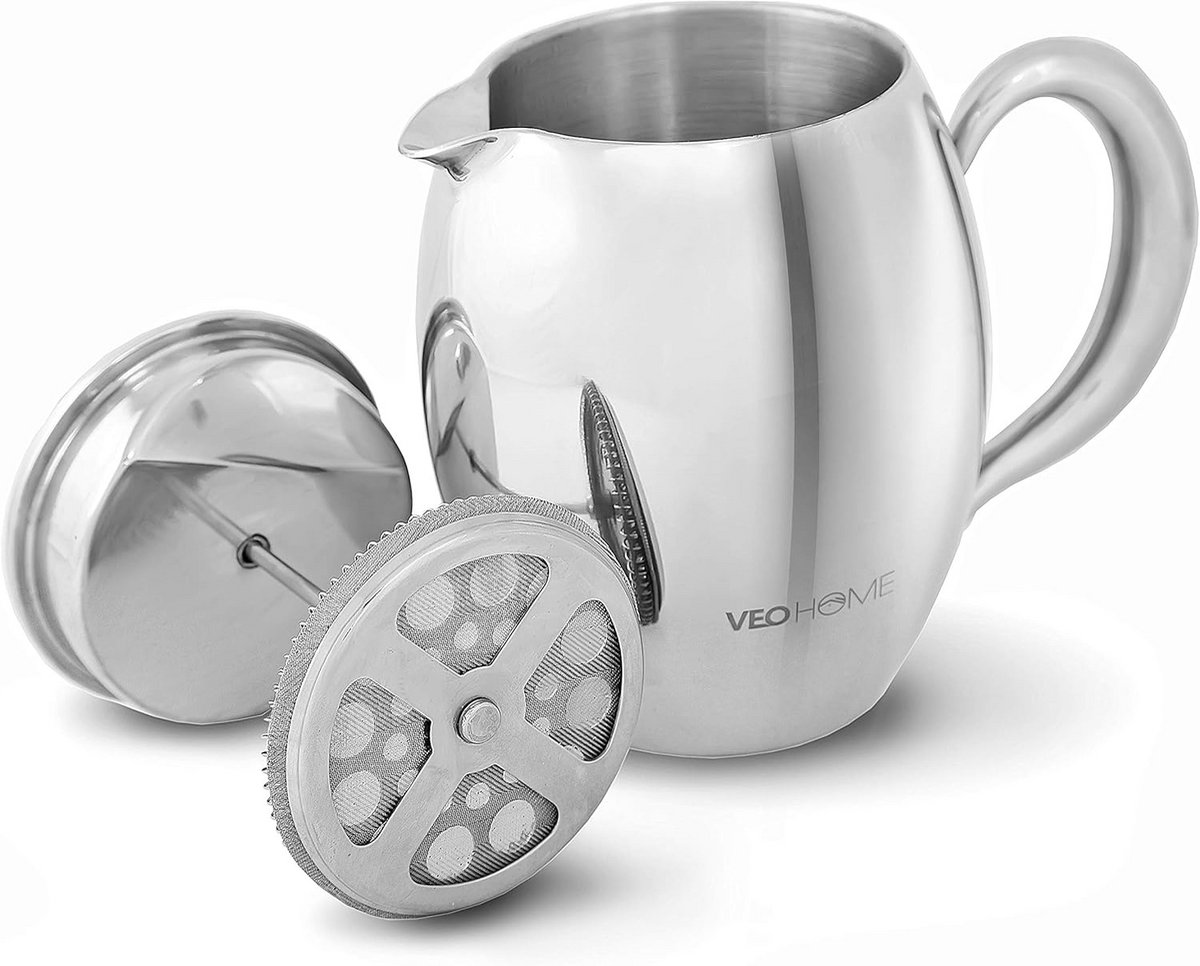 Dubbelwandige RVS Cafetière French Press 0.75L - Houdt Koffie Lang Warm