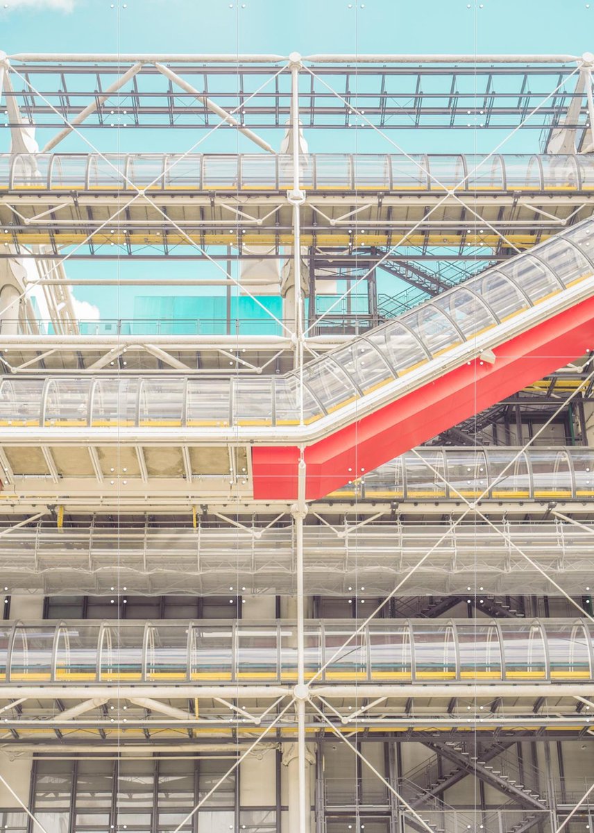 IXXI Centre Pompidou, Pati Photography - 100 x 140 cm - Gratis ophangtool - Grote wanddecoratie en posters - Fotografie, Kleurrijk, Woonkamer, Gang