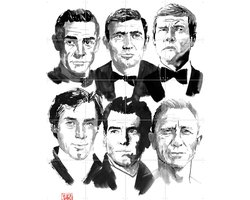 IXXI Bonds, Péchane - 80 x 100 cm - Grote wanddecoratie en posters - Illustraties, Mancave, Portretten, Film en TV