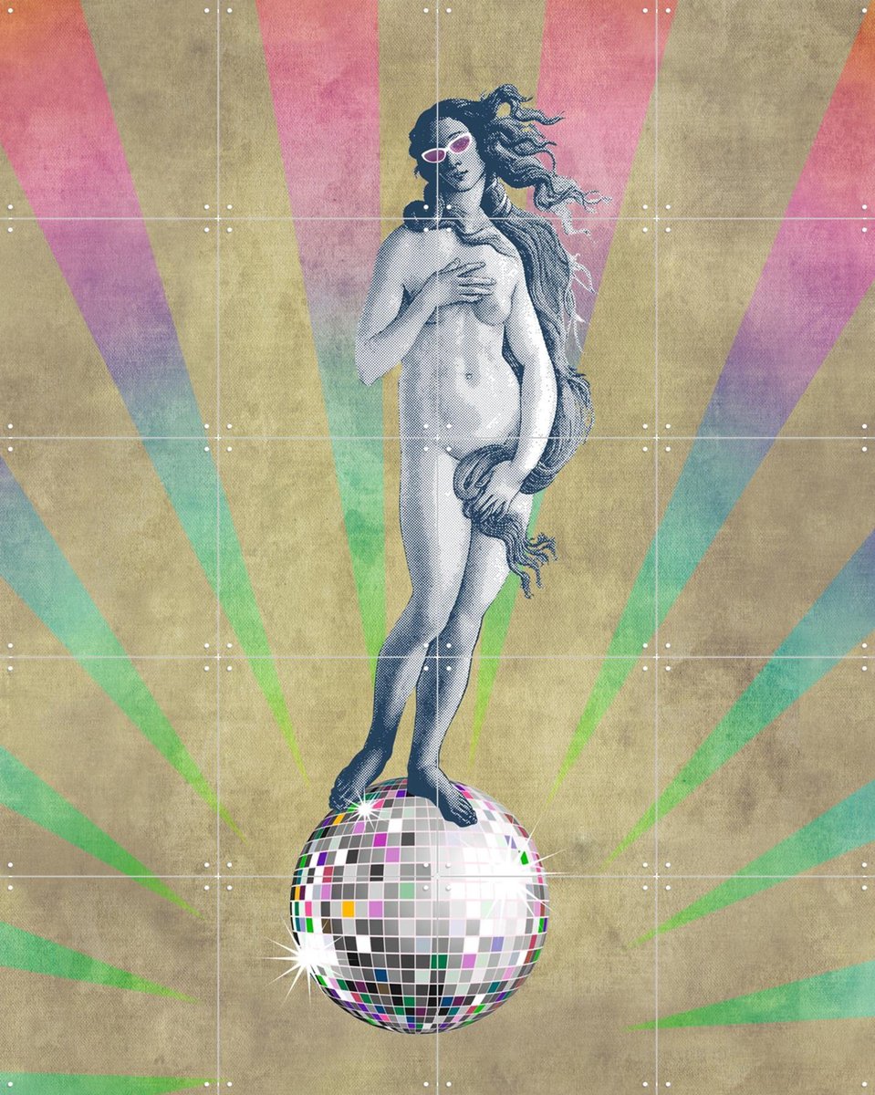 IXXI Disco Venus, Angelo Cerantola - 80 x 100 cm - Gratis ophangtool - Grote wanddecoratie en posters - Grafisch Ontwerp, Pop art, Illustraties