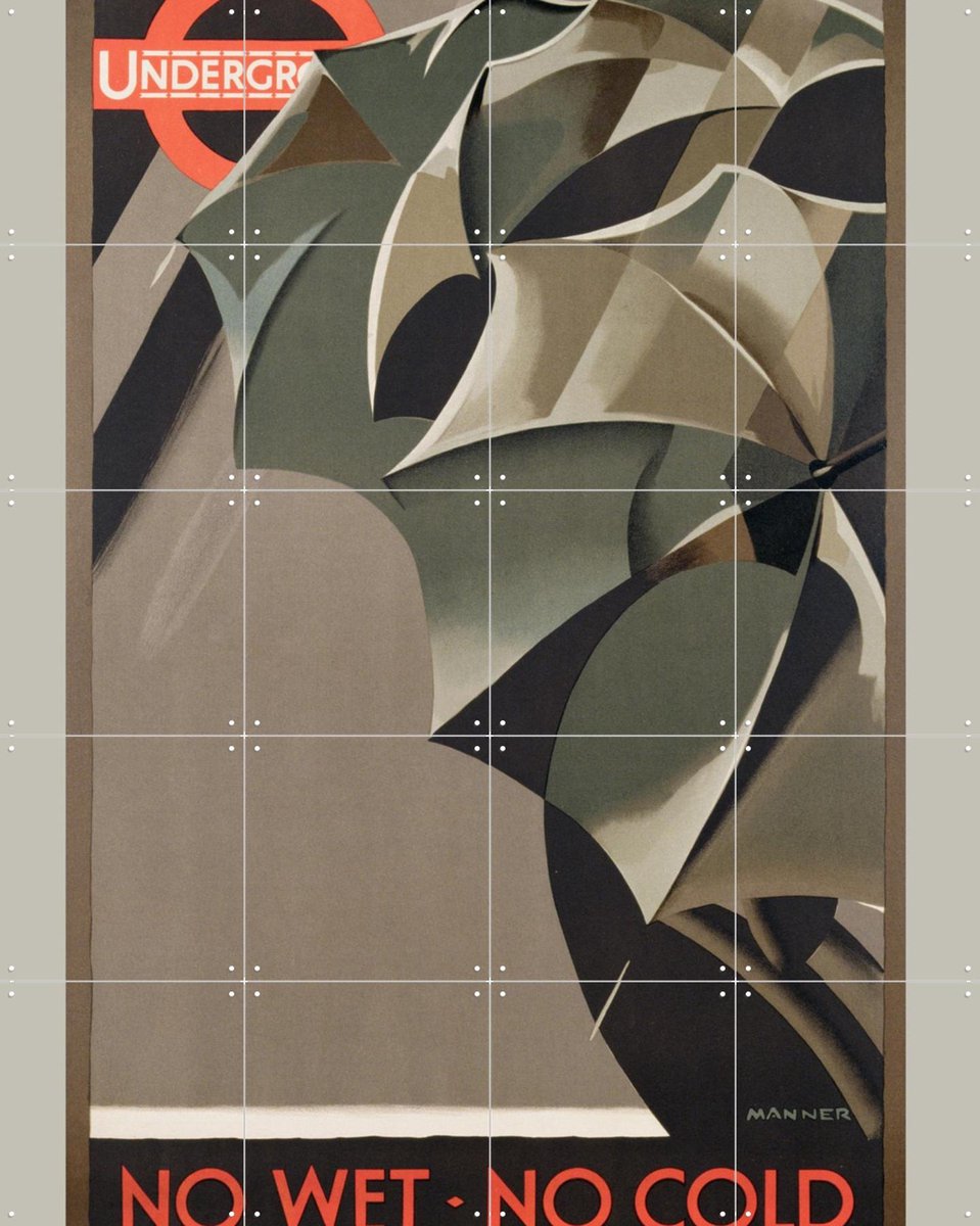 IXXI London Underground 1929, Bridgeman Images - 80 x 100 cm - Gratis ophangtool - Grote wanddecoratie en posters - Illustraties, Grafisch Ontwerp