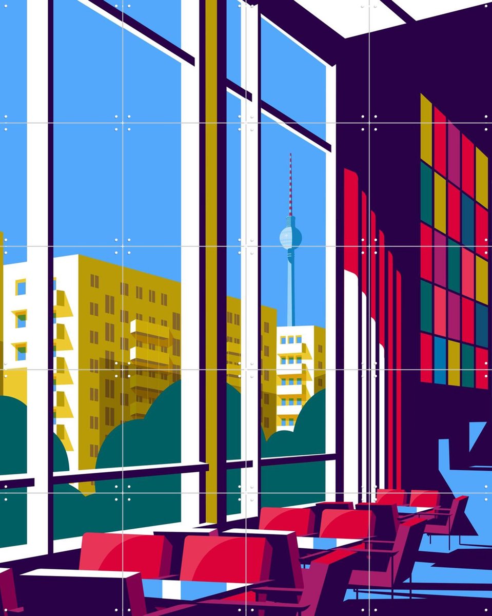 IXXI Berlin - Kino International, Remko Heemskerk & Kunst in Kaart - 80 x 100 cm - Gratis ophangtool - Grote wanddecoratie en posters - Digitale