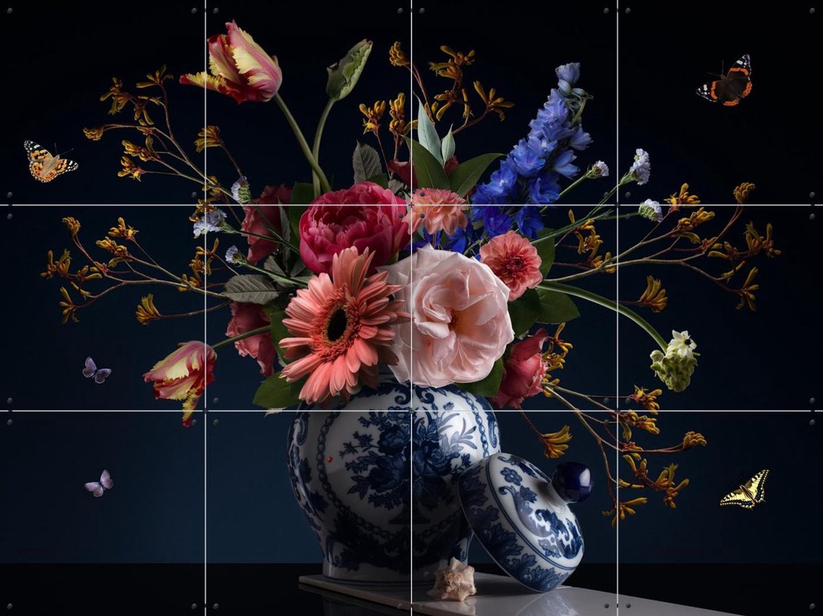 IXXI Royal Beauty, Sander van Laar - 80 x 60 cm - Gratis ophangtool - Grote wanddecoratie en posters - Fotografie, Klassiek, Bloemen, Botanisch