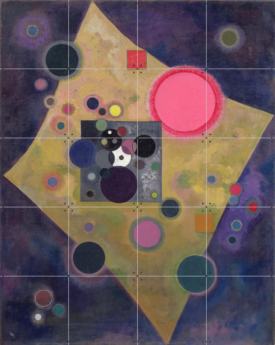 IXXI Accent en Rose, Kandinsky & Bridgeman Images - 80 x 100 cm - Gratis ophangtool - Grote wanddecoratie en posters - Olieverf, Kleurrijk, Klassiek