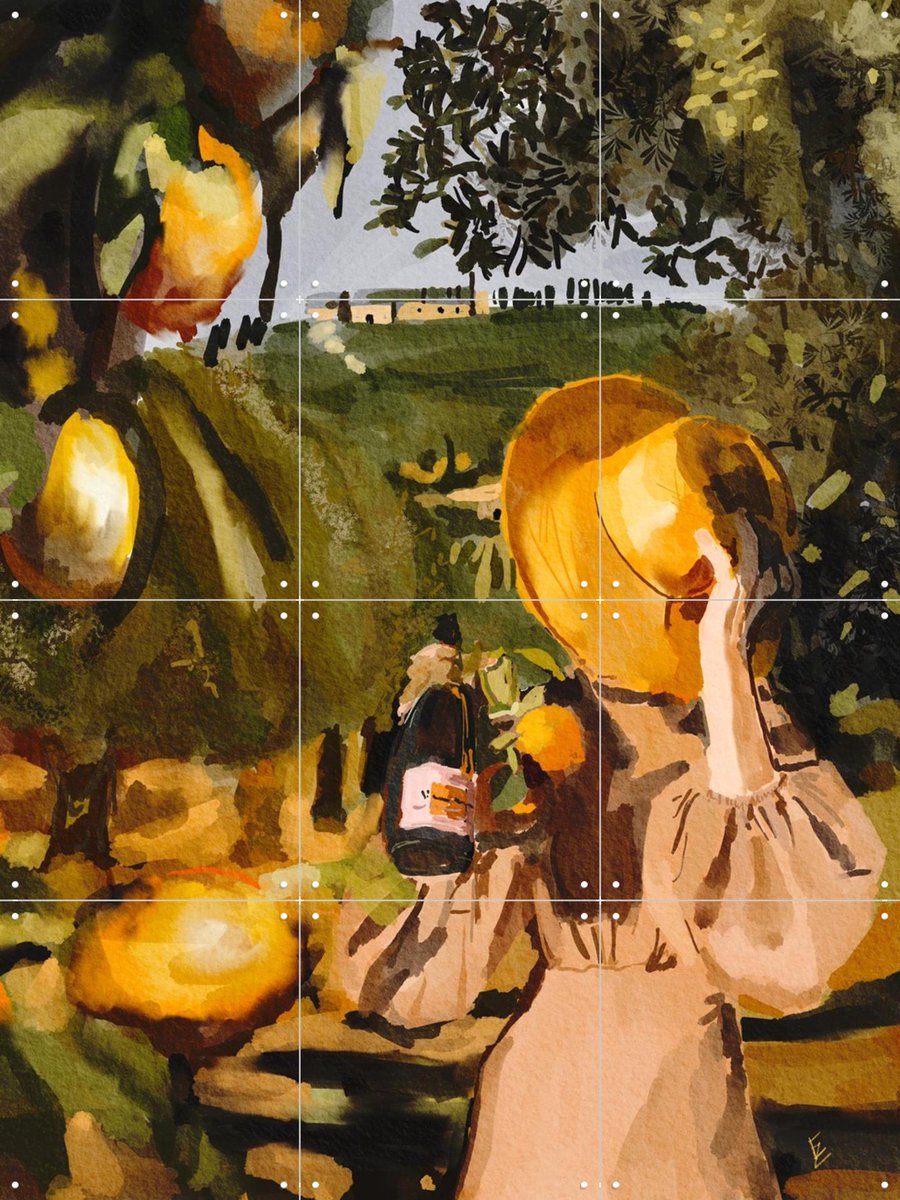 IXXI Under the Tuscan sun, Ekaterina Zagorska - 60 x 80 cm - Gratis ophangtool - Grote wanddecoratie en posters - Aquarel, Impressionisme