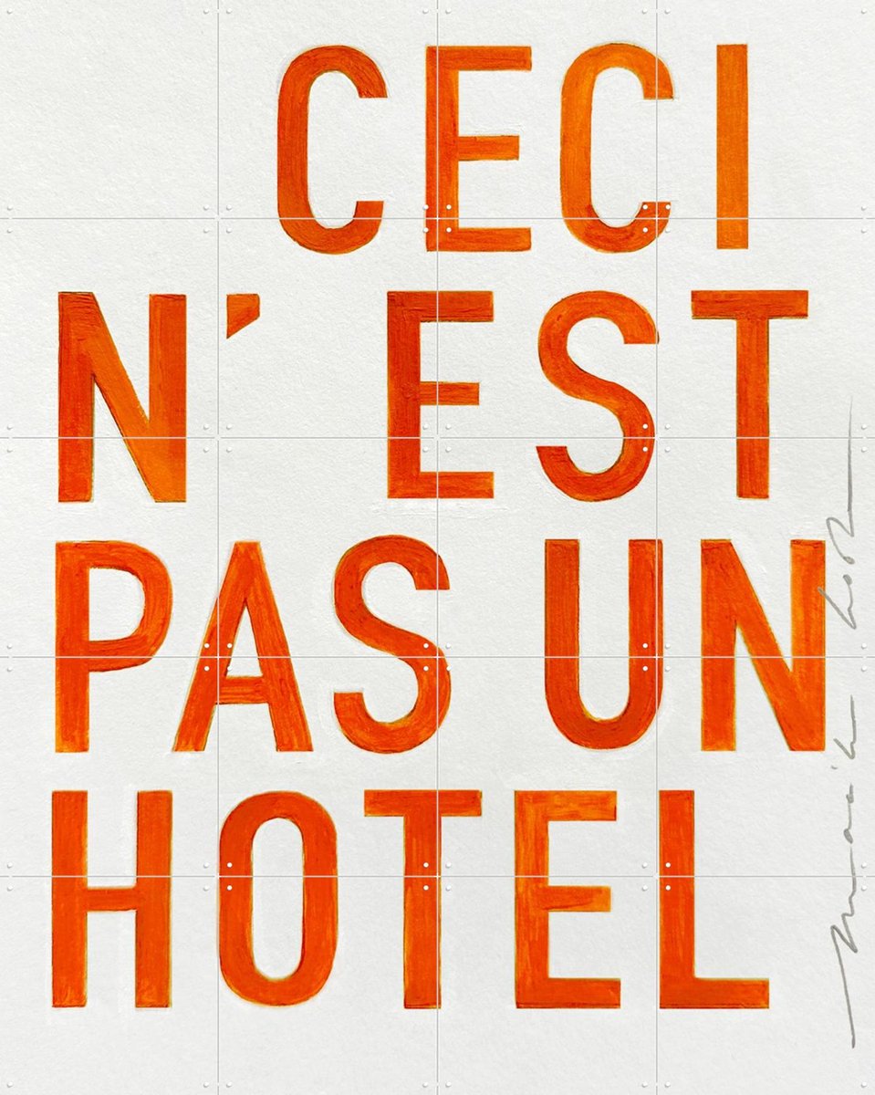 IXXI Hotel - orange, Maaike Koster & My Deer Art Shop - 80 x 100 cm - Gratis ophangtool - Grote wanddecoratie en posters - Grafisch Ontwerp, Speels