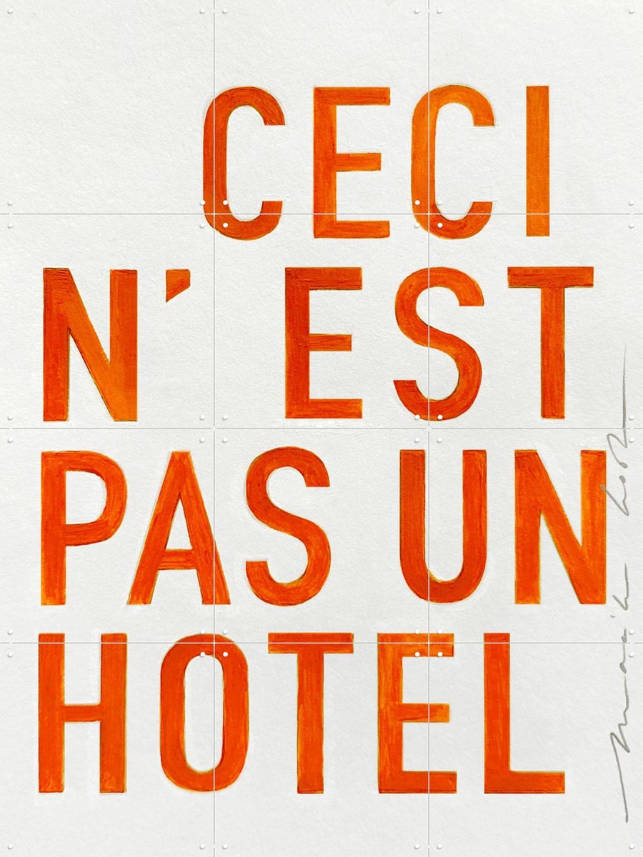 IXXI Hotel - orange, Maaike Koster & My Deer Art Shop - 60 x 80 cm - Gratis ophangtool - Grote wanddecoratie en posters - Grafisch Ontwerp, Speels