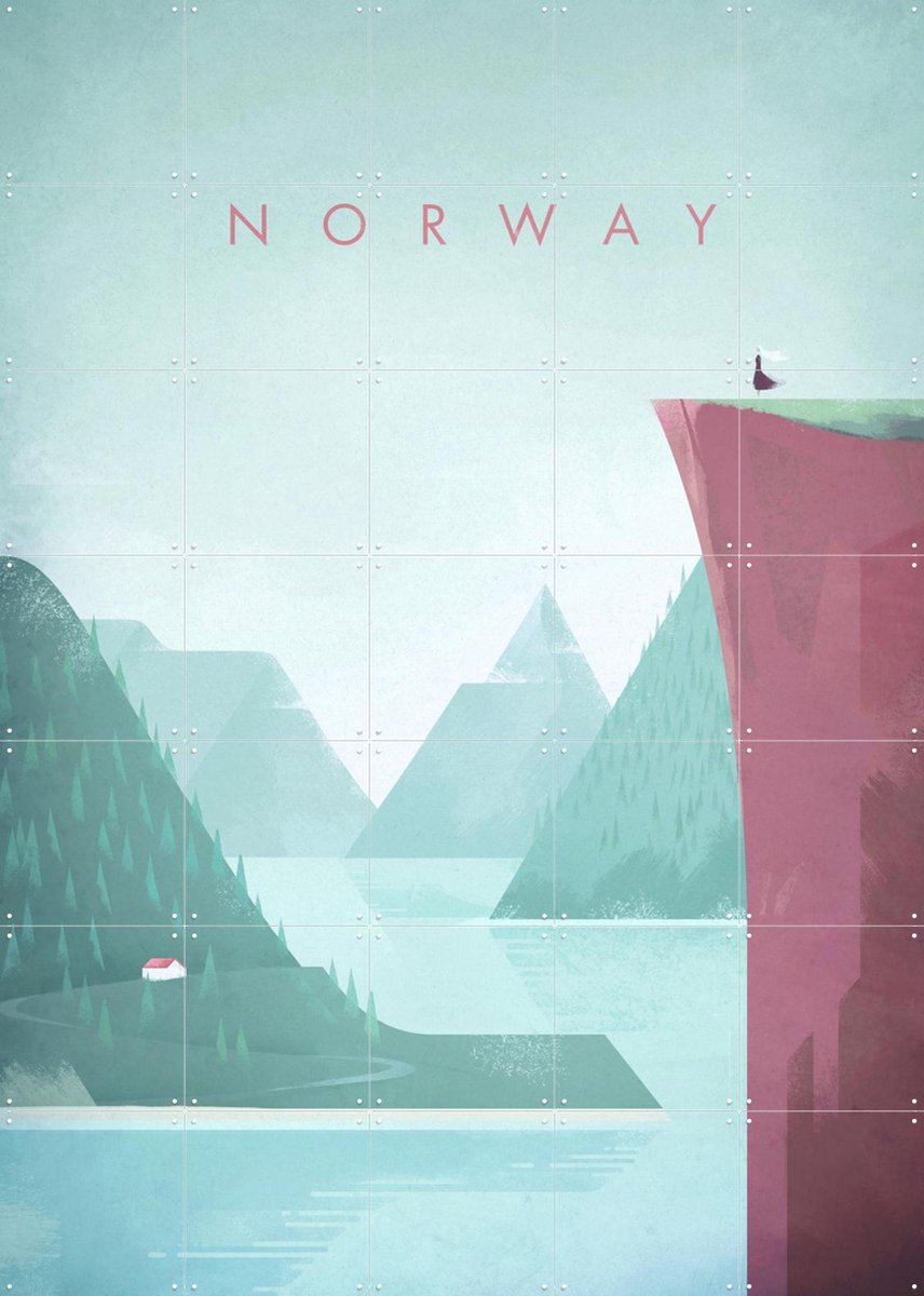 IXXI Norway, Henry Rivers - 100 x 140 cm - Gratis ophangtool - Grote wanddecoratie en posters - Geometrische Kunst, Illustraties, Digitale Kunst