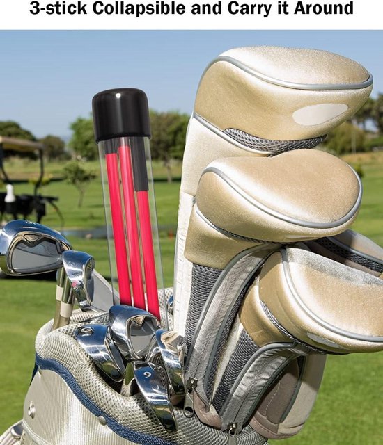 Jhubersproducts - Golf Uitlijning Stick - 48 Inch Opvouwbaar - Verbeter je Swing en Houding - Golf Training Aid - Ideaal voor Beginners en Gevorderden van Jhubersproducts — afbeelding 2