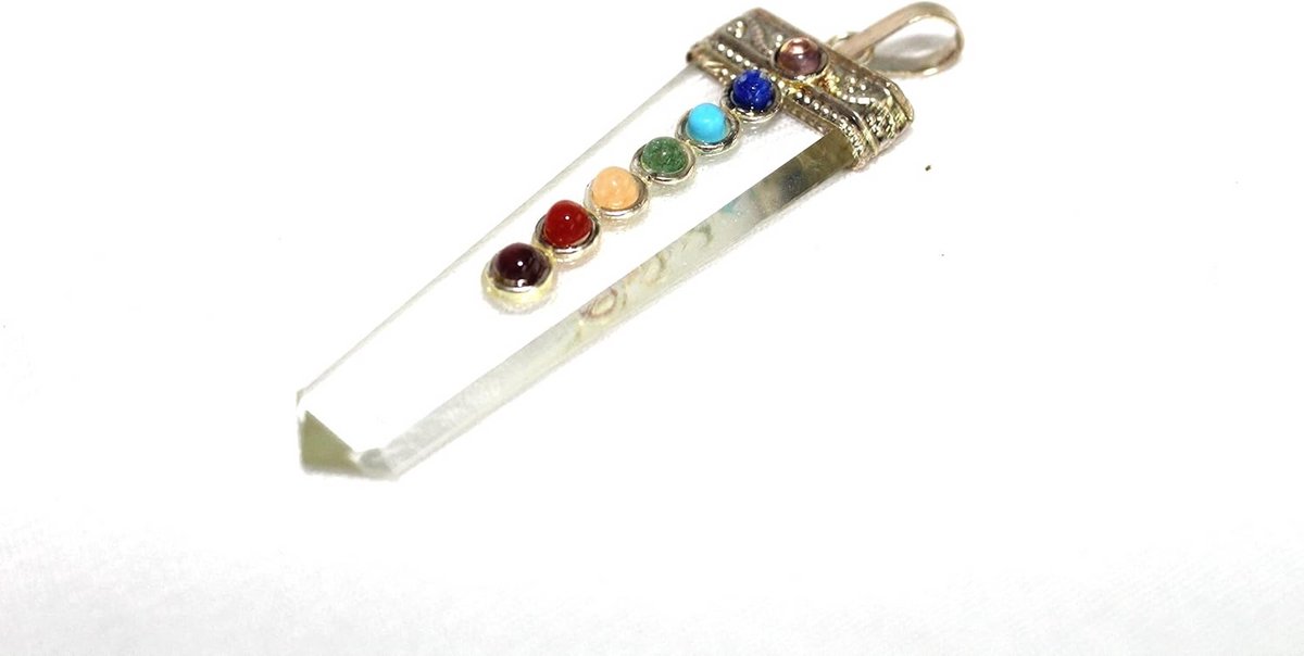 Platte Kwarts Kristal Chakra Hanger voor Spirituele Genezing en Balans