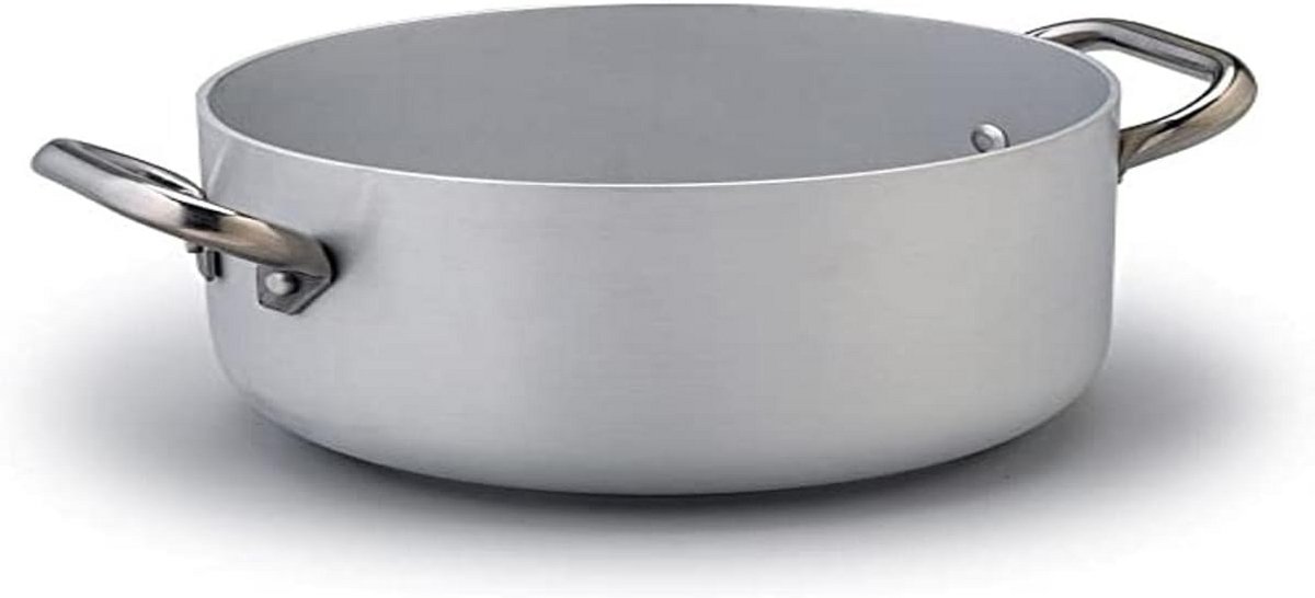 Grote Aluminium Inductie Stoofpan 13.2 Liter Met RVS Handvatten