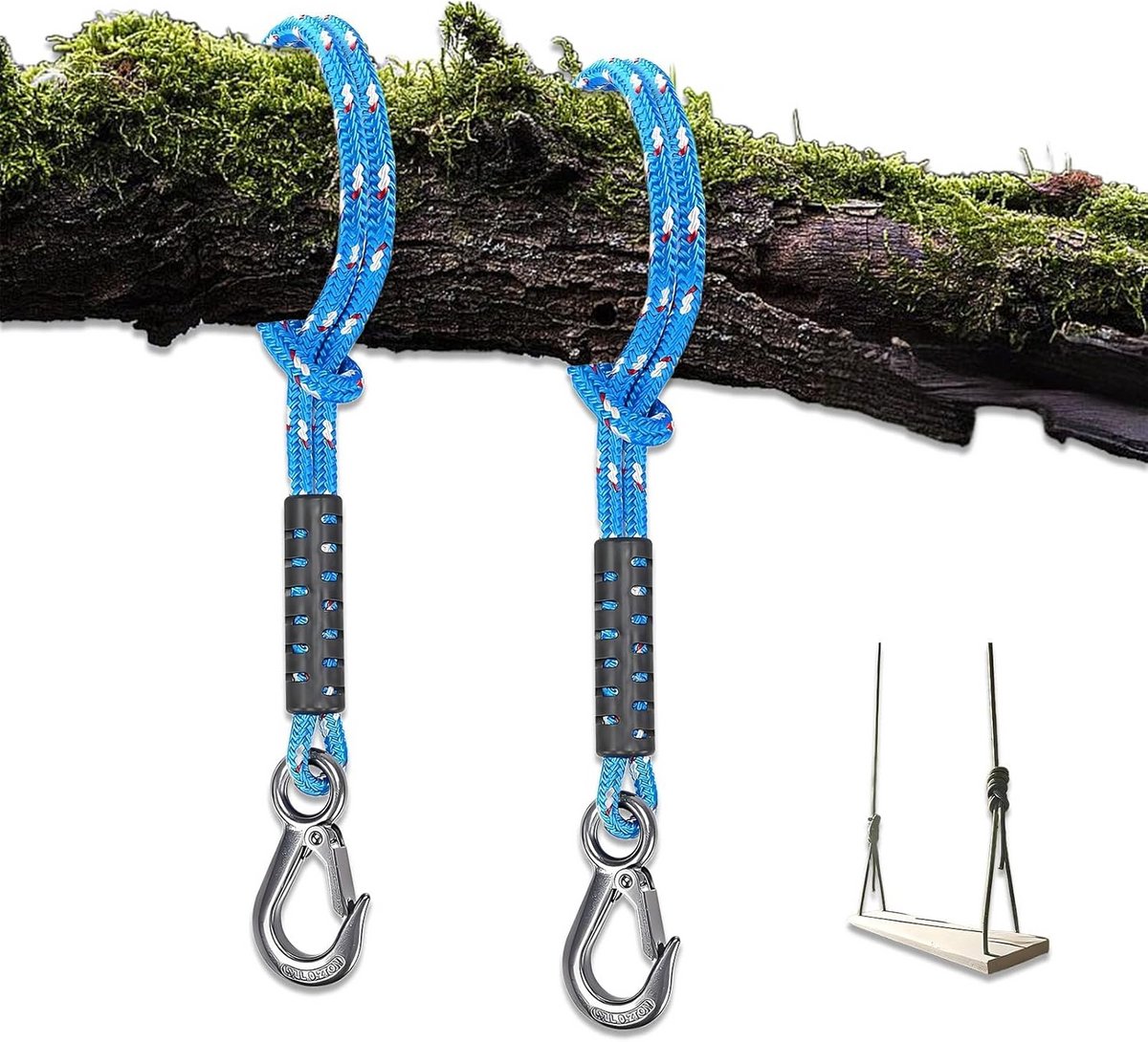 2 Stuks Schommelbevestiging met Robuust Touw - Universele Ophangset voor Buiten, Camping en Tuin