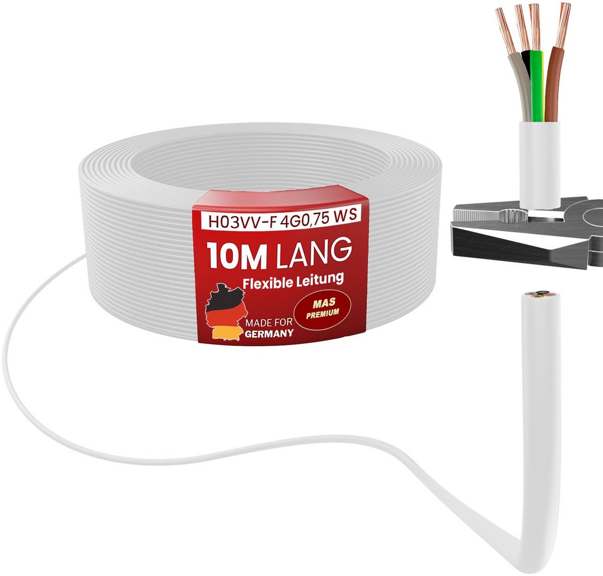 Flexibele Kunststof Slangkabel H03VV-F Diverse Doorsnedes voor Apparaten en Installaties