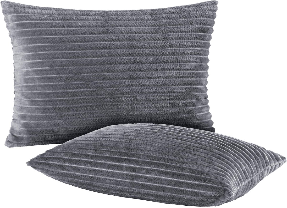 Winter Pluche Kussenhoezen - Set van 2 - Cashmere-Touch Coral Fleece 40x60 cm