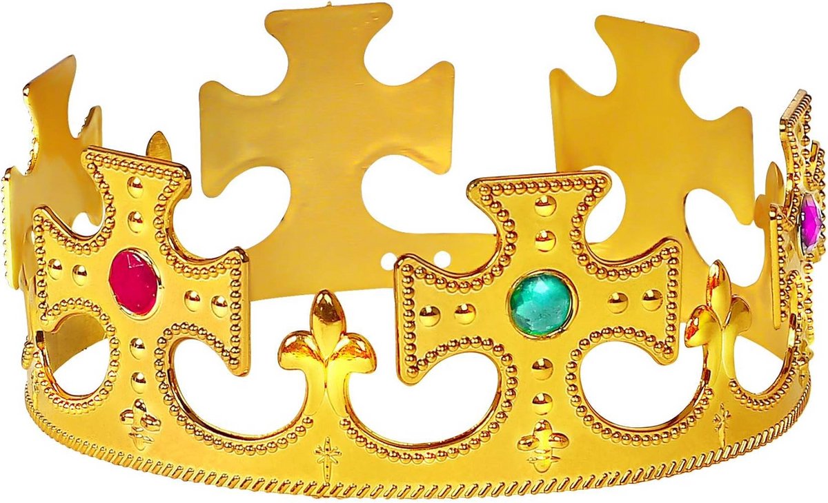 Gouden Koningskroon met Edelstenen voor Volwassenen - Middeleeuwen en Themafeesten