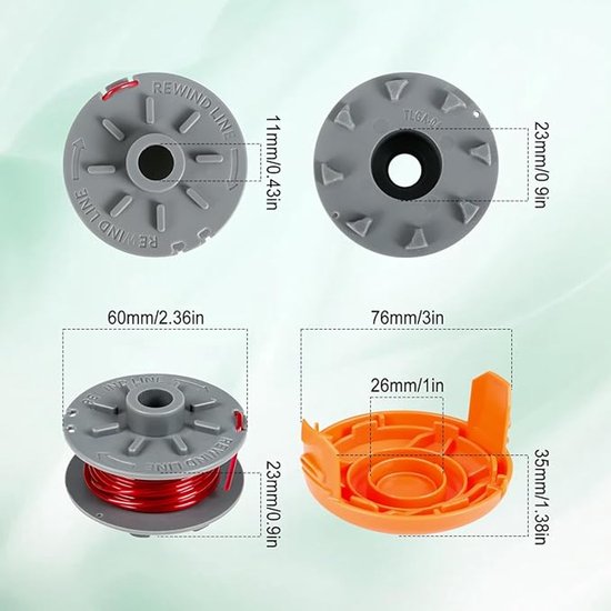 Gardena 5364-20 Vervangende Spoel 1,6 mm voor Turbo Grastrimmer SmallCut 2401 - 6,1 m Lange Trimmerspoel met Spoeldeksel 5328-20 (3 Spoel + 1 Afdekking) van GARDENA — afbeelding 4