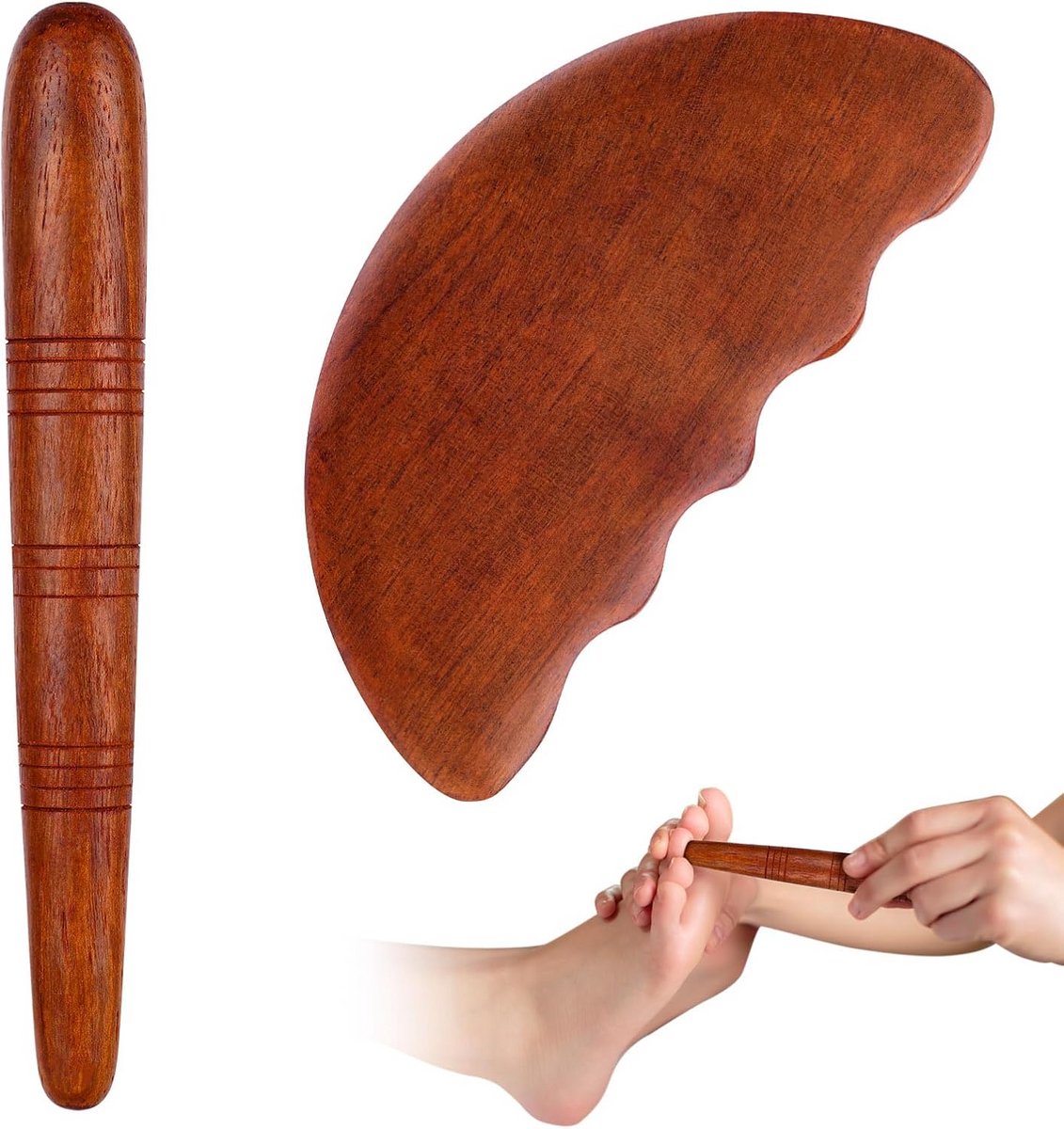 Set van 2 Houten Massage Sticks voor Drukpunt en Voetmassage