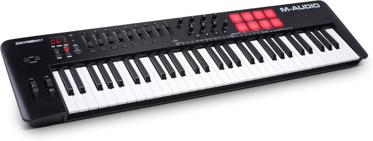 61-toetsen USB MIDI-Keyboardcontroller met Beatpads, Smart Chord en Arpeggiator