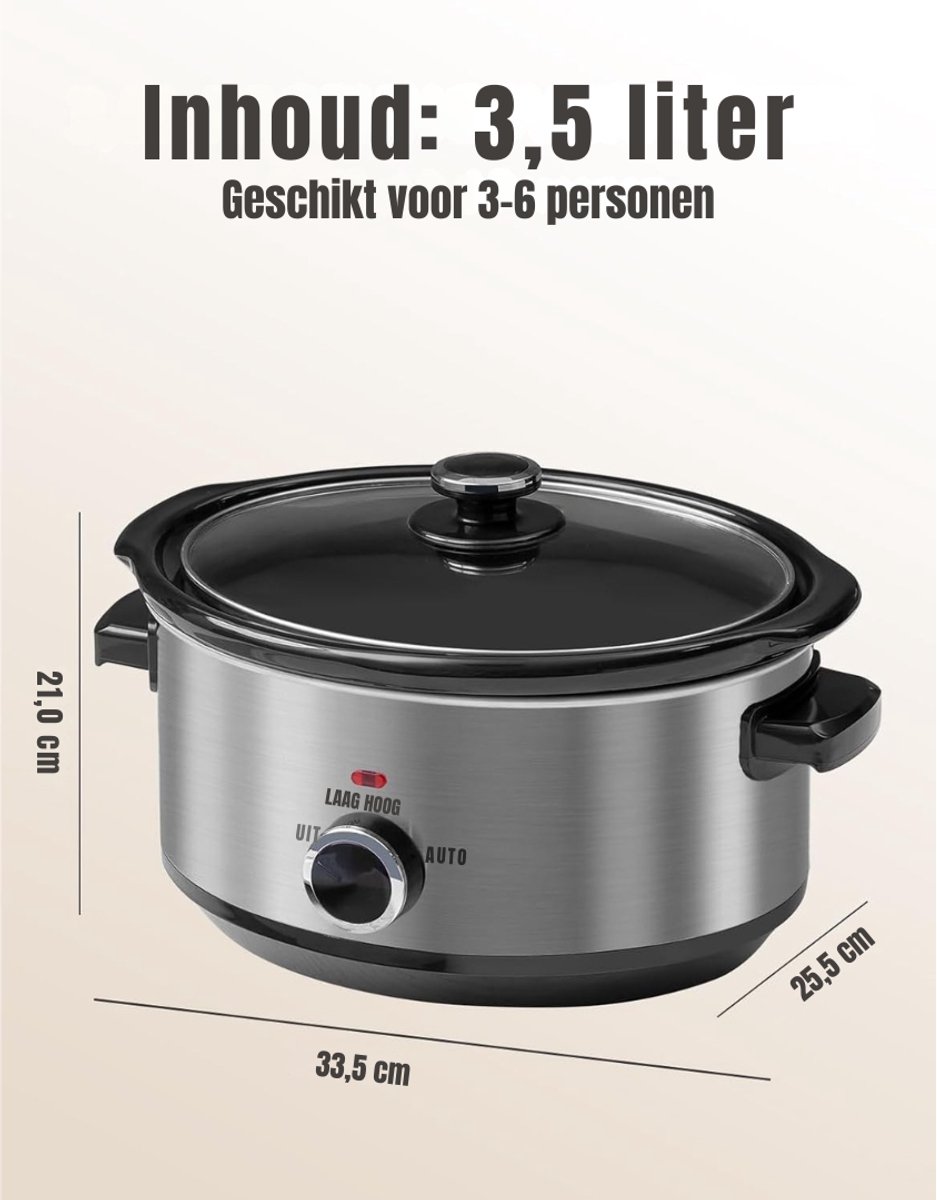 Groupe SEB MIRA® Slowcooker met Timer - Zilver 24cm x 31cm x 18cm - afbeelding 2
