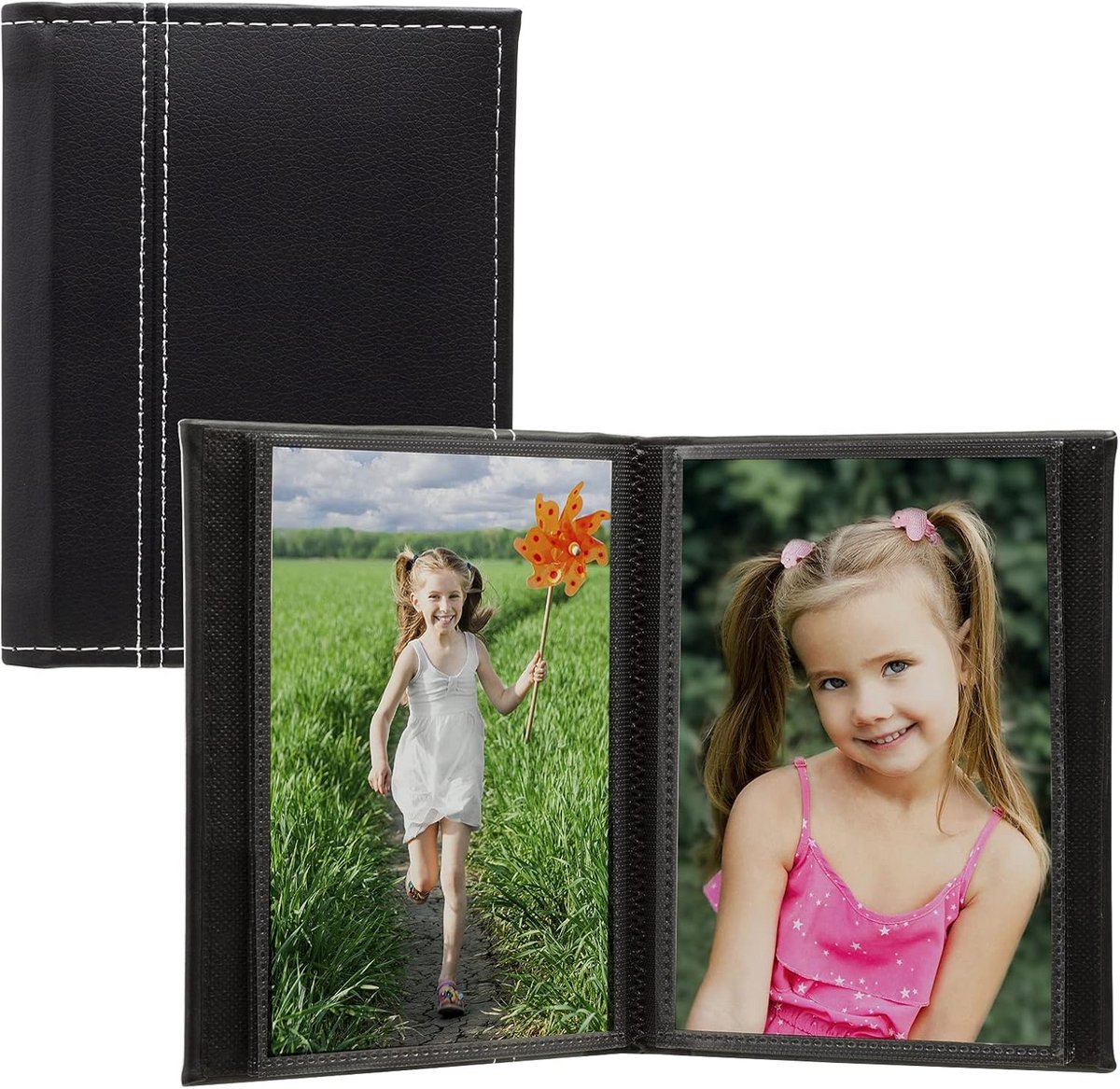 Zwart Fotoalbum voor 24 Foto's 10x15 cm met Witte Stiksels