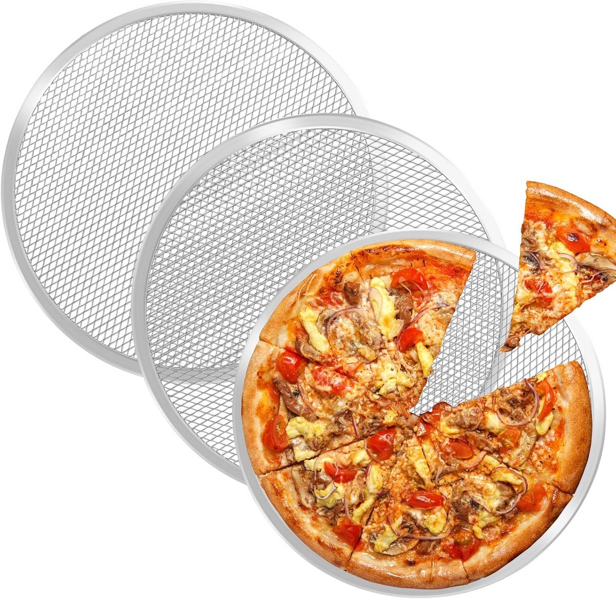 3 Stuks Pizza Schotels Rond Aluminium 27.9cm voor Oven