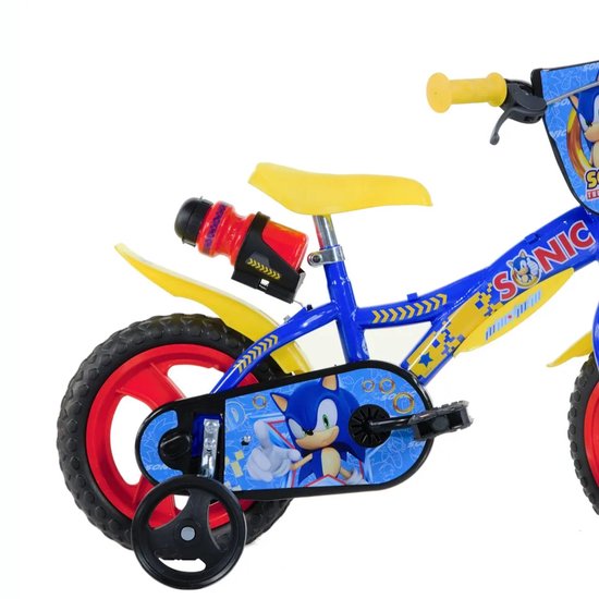 Dino Sonic - Kinderfiets 12 Inch - van 2-4 Jaar - met Zijwieltjes - Jongensfiets Blauw van Dino. — afbeelding 4