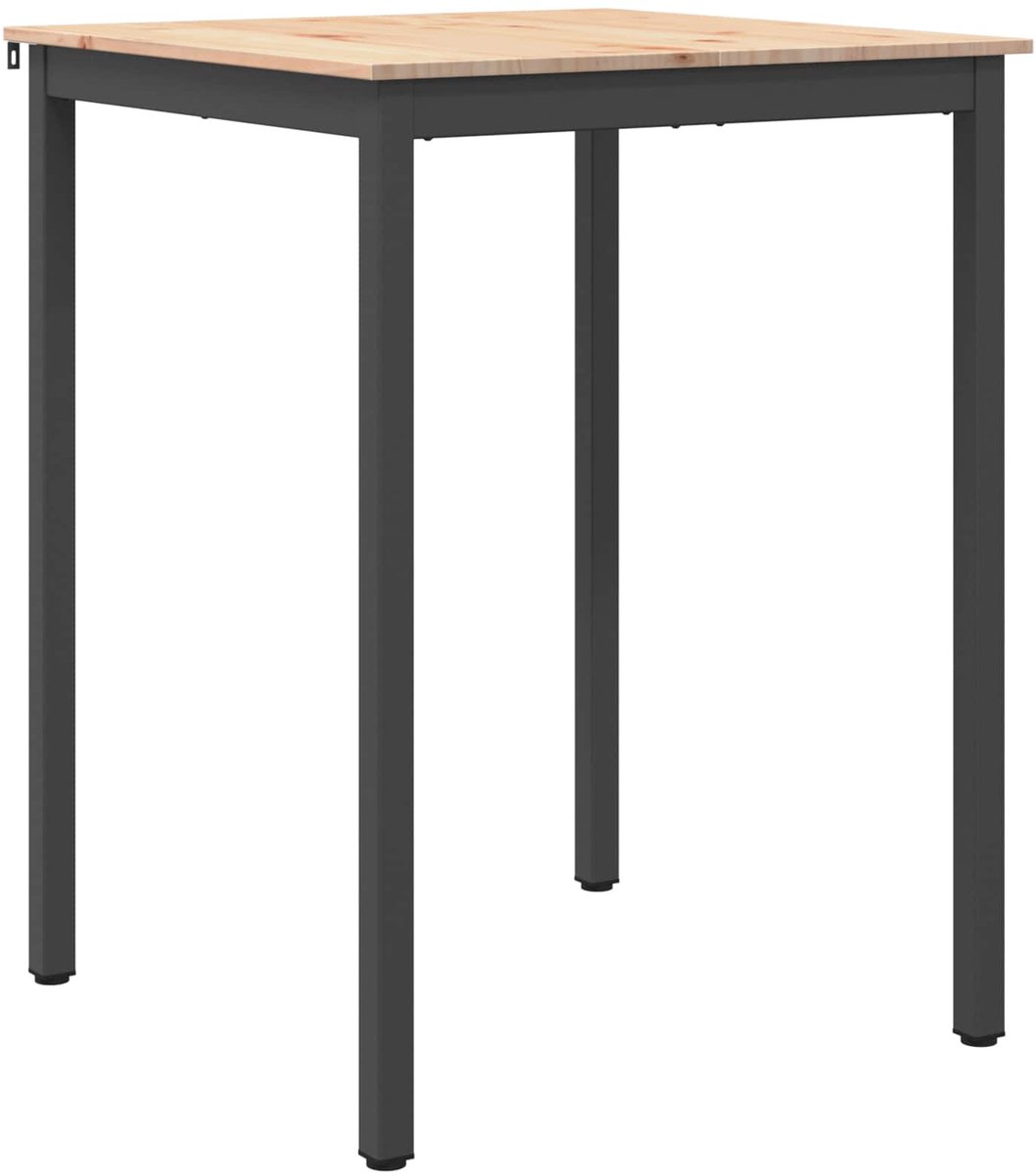 vidaXL Bartafel - 80 - x - 80 - x - 105 - cm - Massief - grenenhout - Naturel - Vierkant