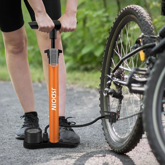 MTTProducts - Fietspomp - Handpomp met drukmeter - Compact en gebruiksvriendelijk - Ideaal voor fiets, ballonnen en meer - Voor onderweg - 1 stuk — afbeelding 2