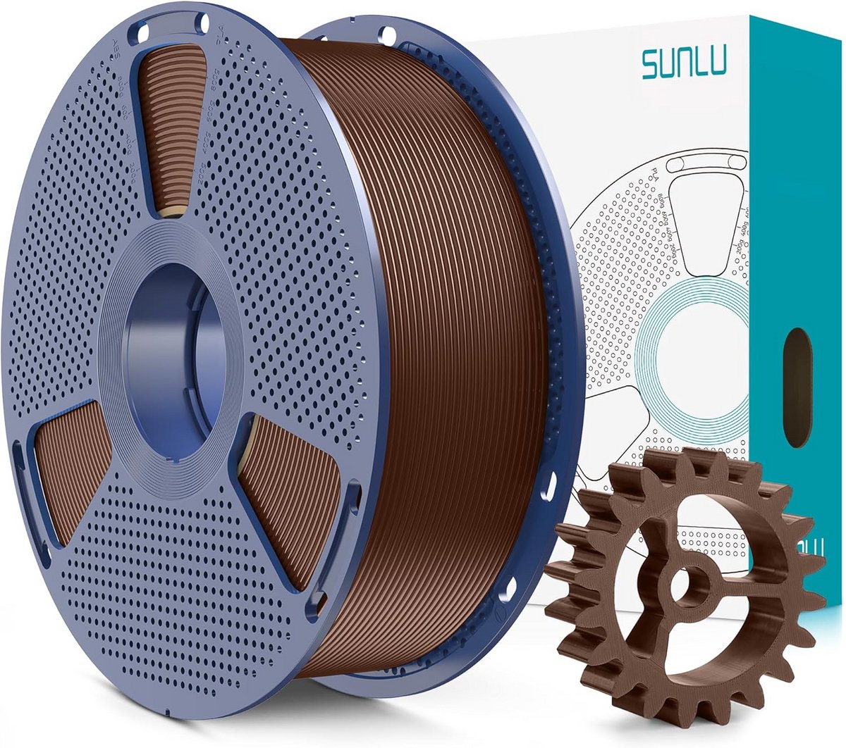 Sterk PLA+ 2.0 Filament 1.75mm voor 3D Printers, Hoge Snelheid, 1KG Koffiebruin