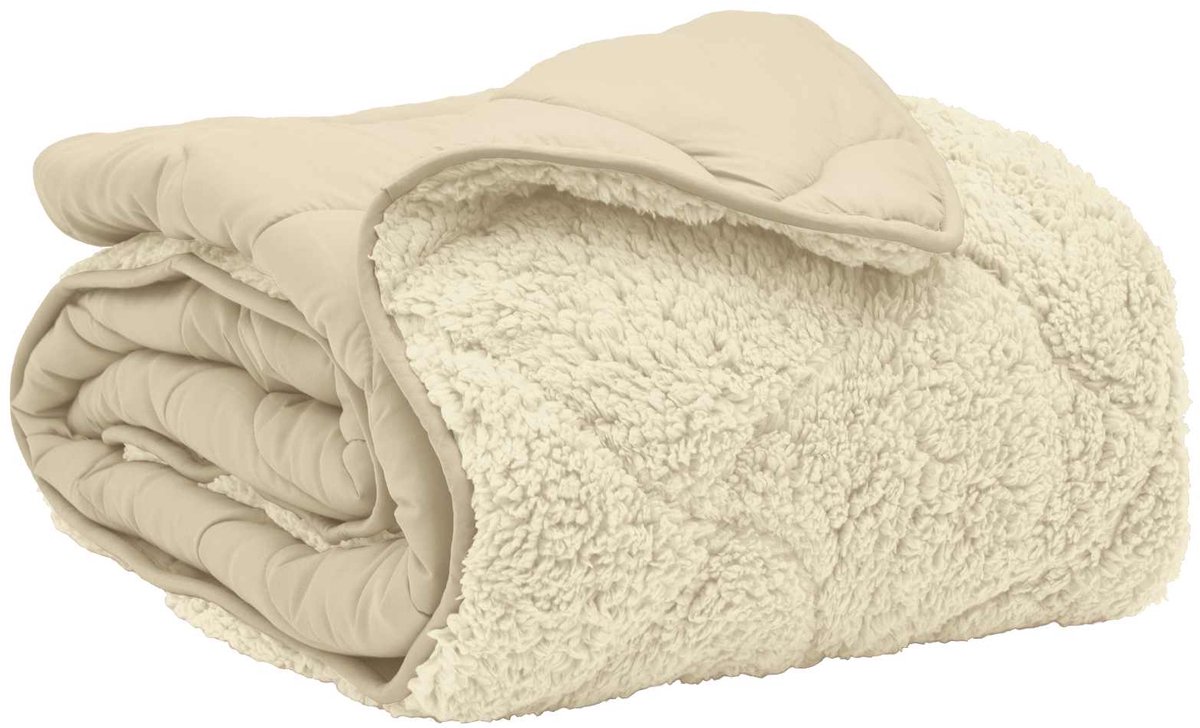 vidaXL - Winter - Duvet - Crème - 220 - x - 260 - cm - Microvezel - en - Teddy - fleece