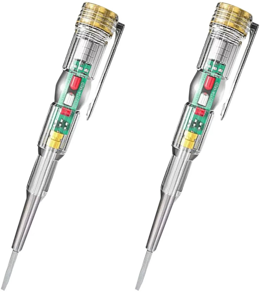 1 stuk transparante, responsieve elektrische testerpen, 70-250V draagbare, waterdichte elektrische testerpen met LED-kleurenlampje, contactloze AC-spanningstesterpen, gereedschap voor thuis en in huis