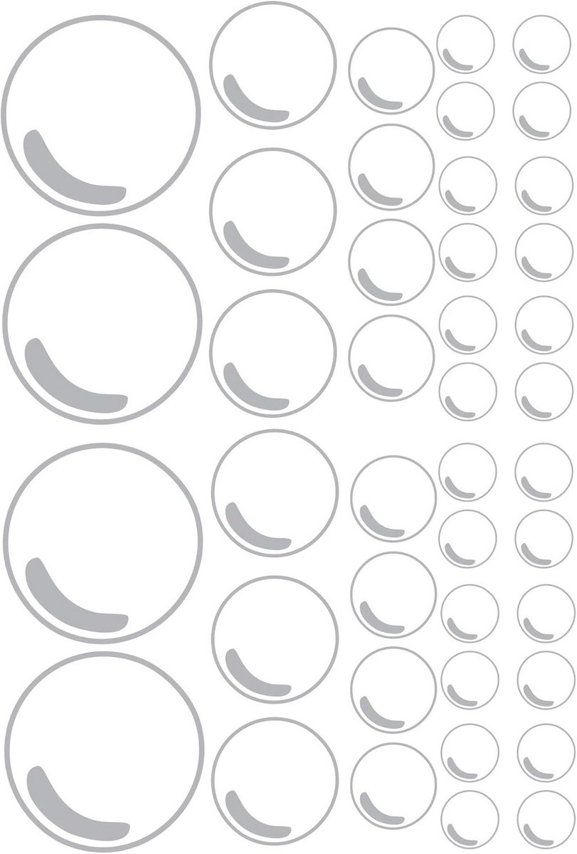 Set van 42 Overzicht Bellen Muurstickers voor Badkamer en Toilet - Vinyl