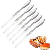 Fourchettes et pics à fruits de mer en acier inoxydable - Lot de 6 - Outils pour crabe et homard