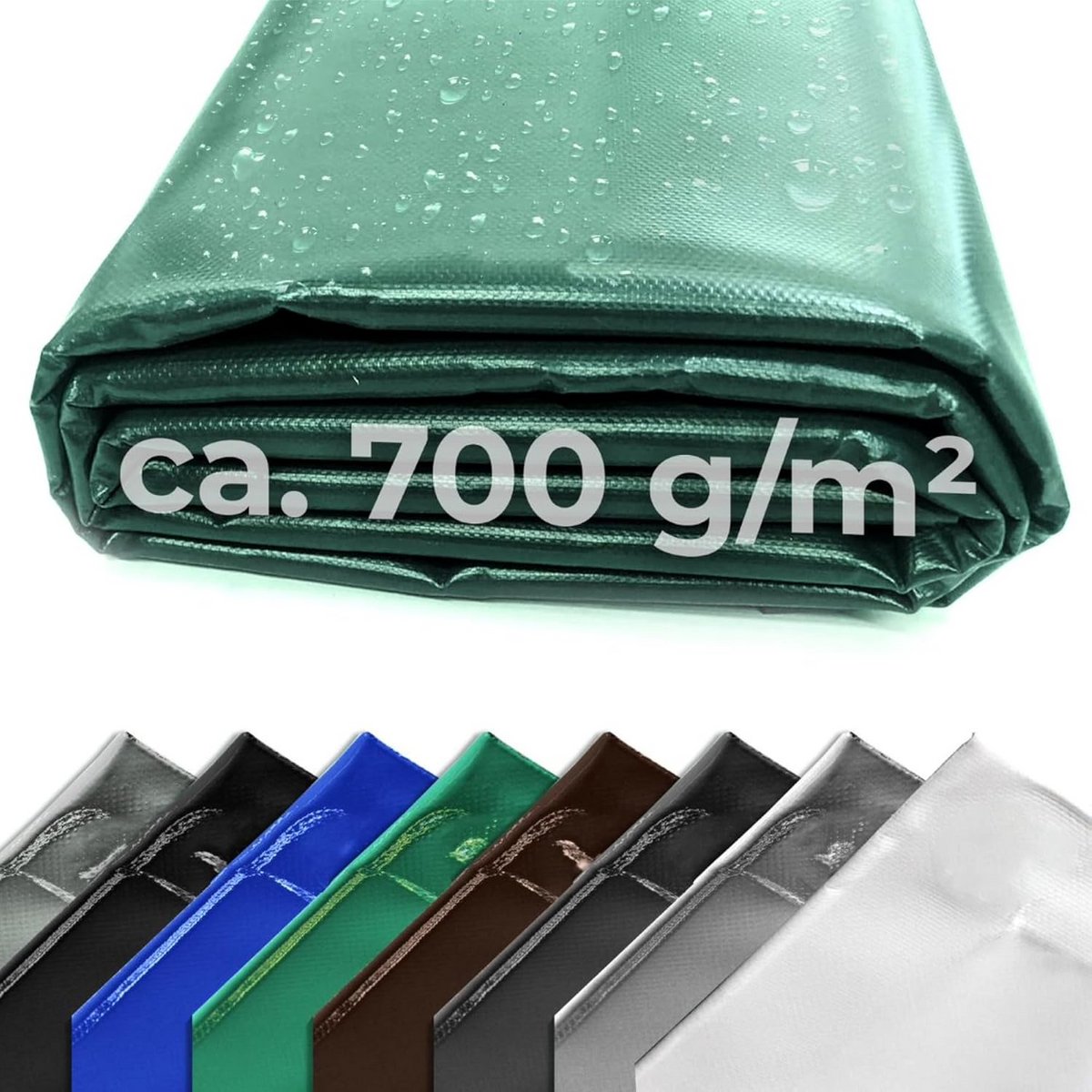 Zeer Robuust UV-bestendig PVC Vrachtwagenzeil Groen 15m x 2,5m - 100% Waterdicht Afdekzeil