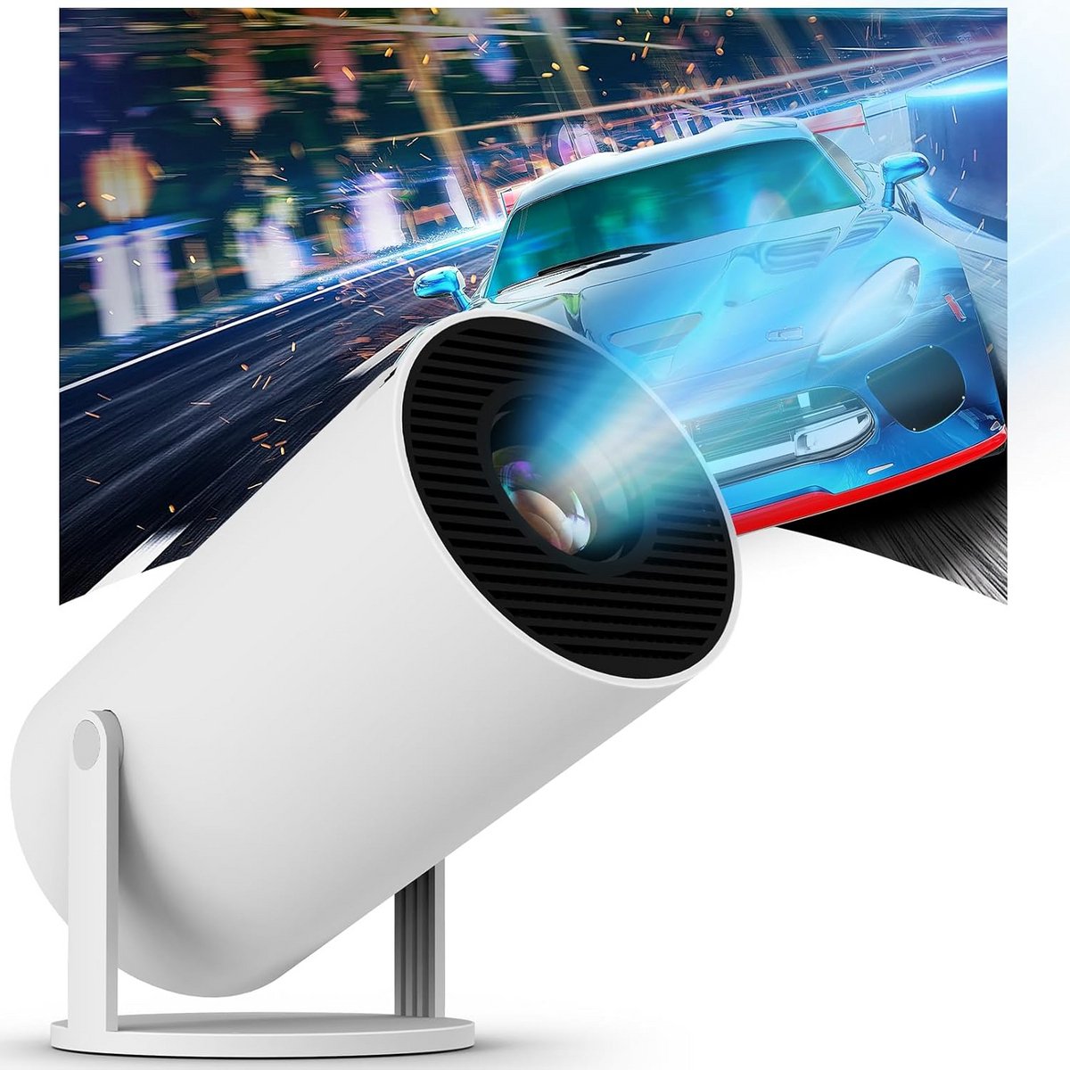 Draagbare Mini Projector - Mobiele Beamer - Thuisbioscoop Creëren - Automatische Keystone Correctie - 130 Inch Scherm - Wit