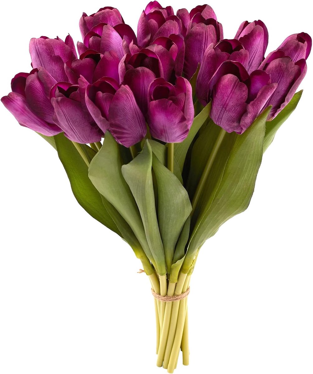 20 Stuks Kunstbloemen Tulpen Set - Echte Aanraking Decoratie voor Huis, Tuin en Bruiloft