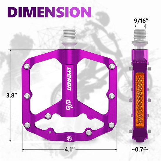Robuuste CNC Aluminium Fietspedalen voor Racefiets en Mountainbike met Antislip Grip — afbeelding 4