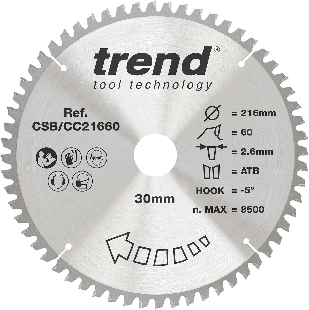TCT Cirkelzaagblad 216mm met 60 Tanden voor Precisie Zagen in Hout