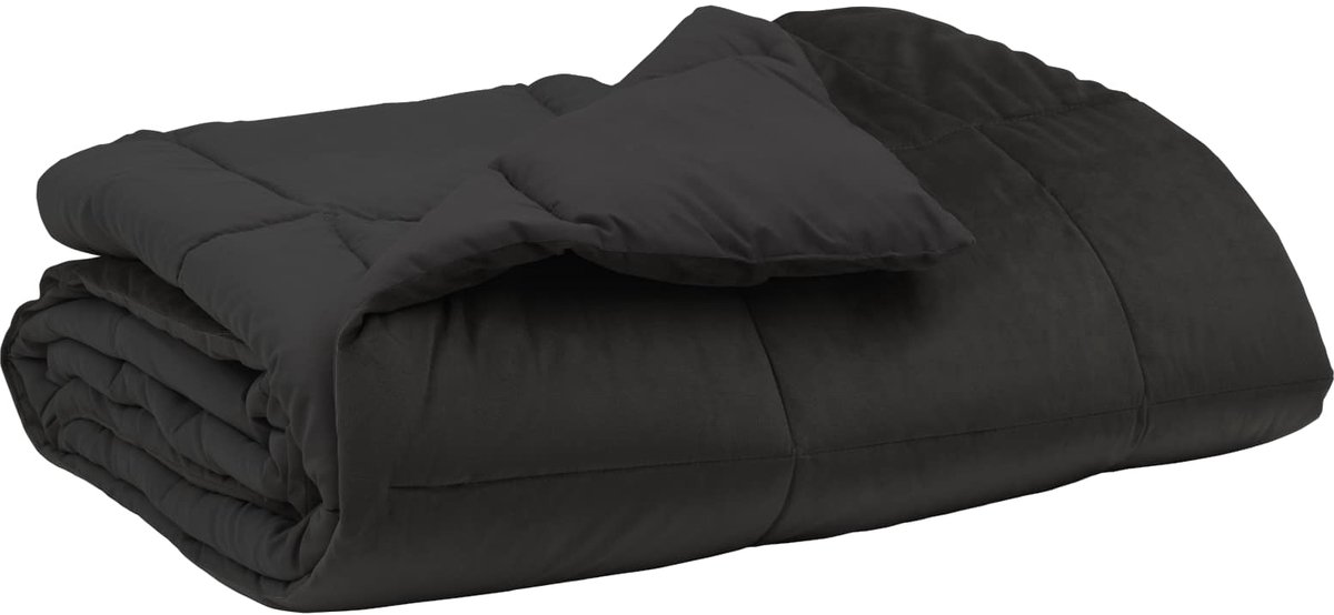 vidaXL - Volledig - Jaar - Dekbed - Gekwilt - Antraciet - 155 - x - 200 - cm - Microvezel