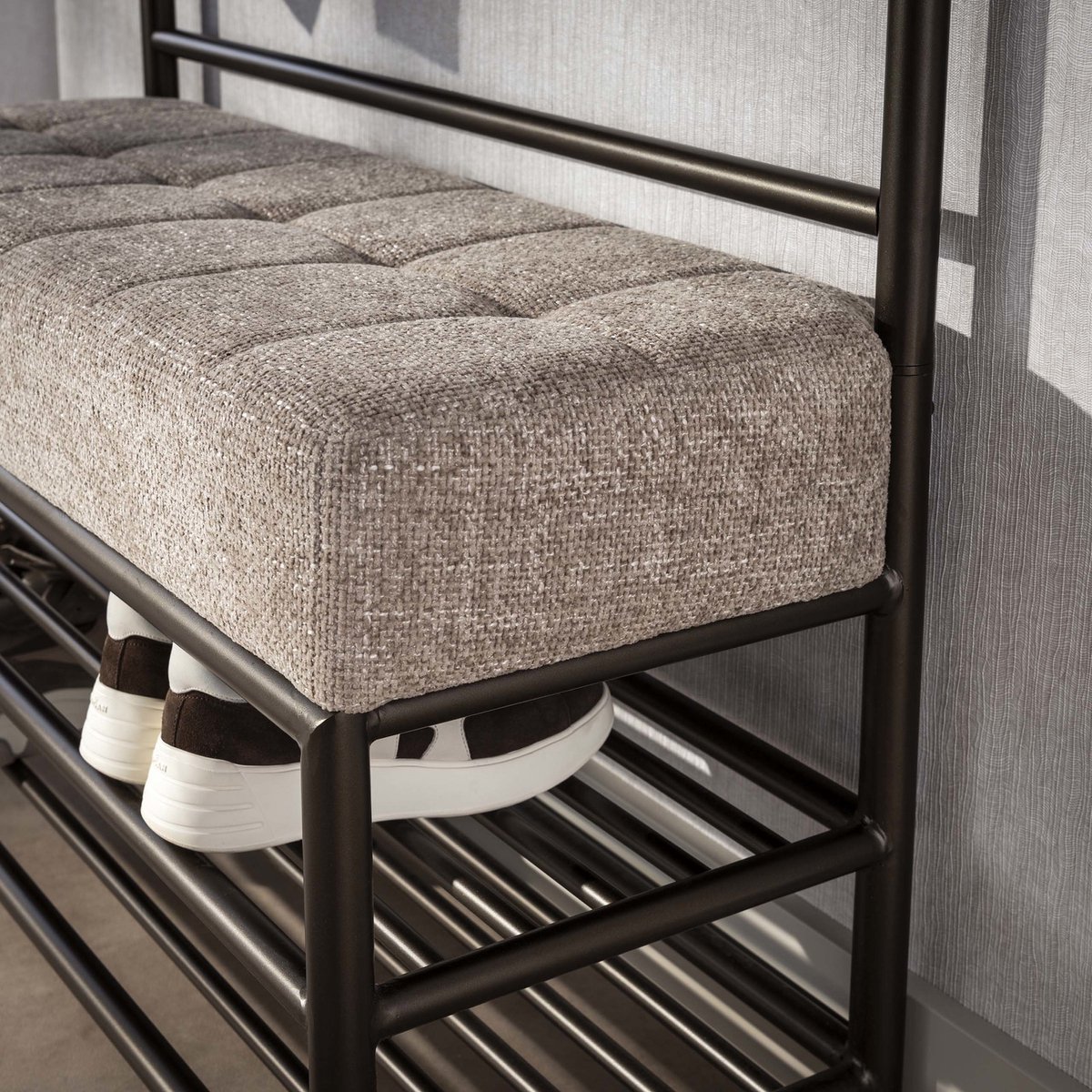 Giga Living Garderobebank Luno - Bruin Metaal - 100x40x185cm