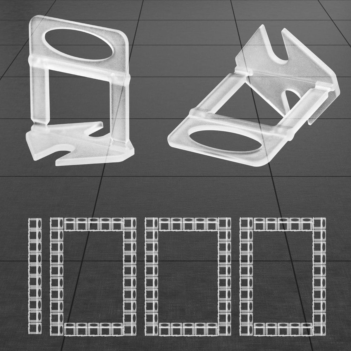 1000x Tegelnivelleersysteem Clips 3mm (1/8") - Afstandhouders Tegelzetten voor Vloer & Wand