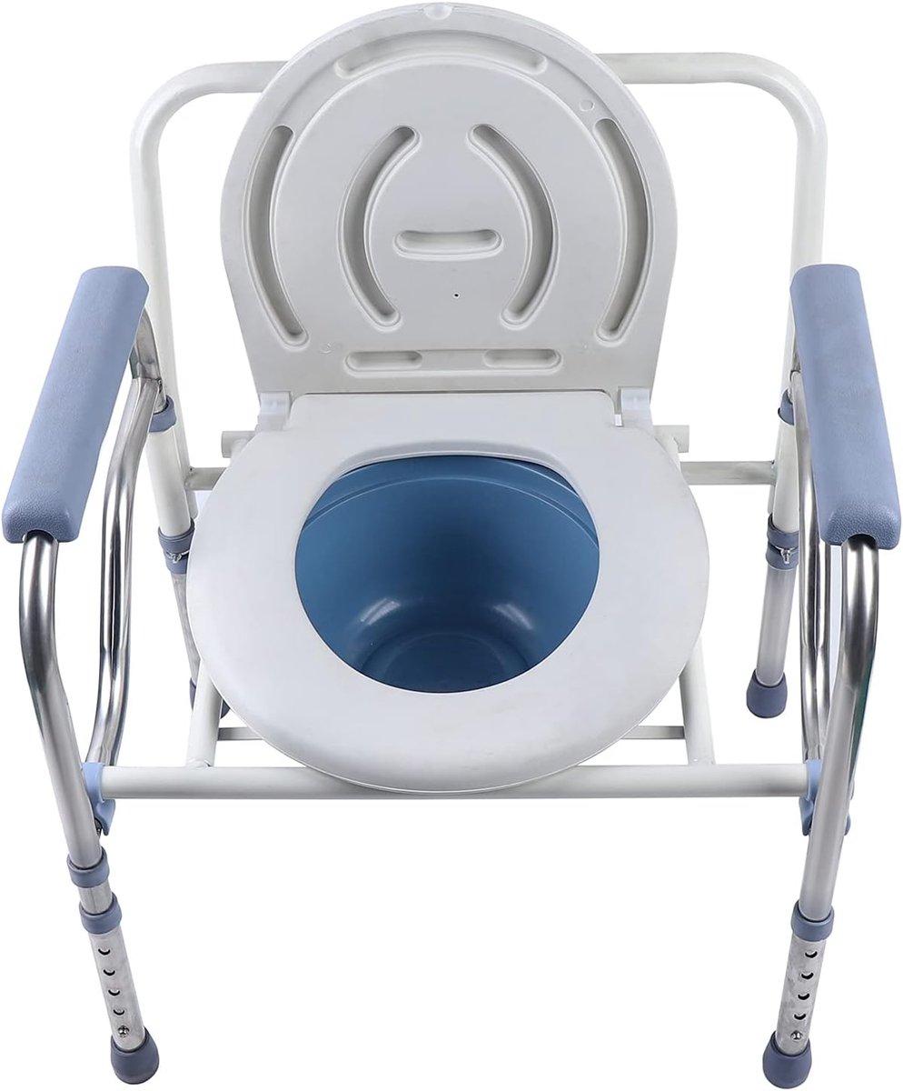 Opvouwbare Toiletstoel In Hoogte Verstelbaar: Veilige WC-Verhoger met Rugleuning en Deksel