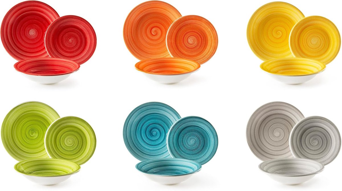 Excelsa Old Italy Full Color Plate Service 18-Piece